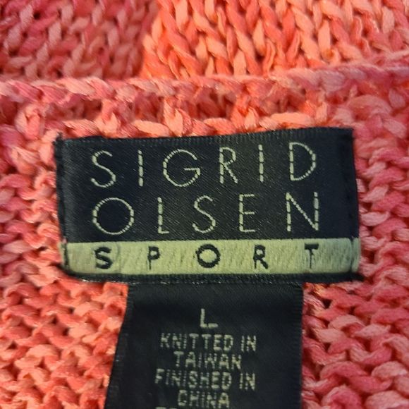 Sigrid Olsen Sport Pink Coral Mix Knitted Sleeveless Tank Womens L NWT - Picture 7 of 12